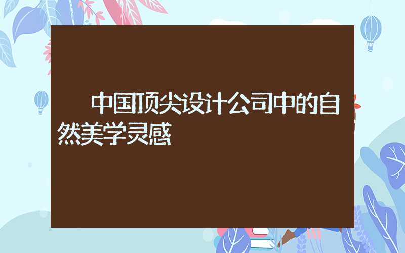  中国顶尖设计公司中的自然美学灵感